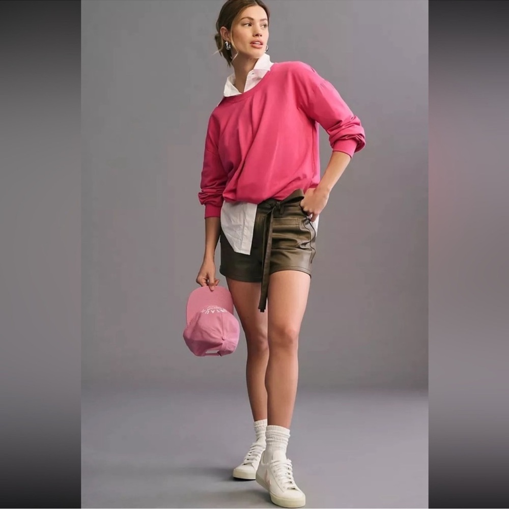 Maeve pink twist front sweatshirt